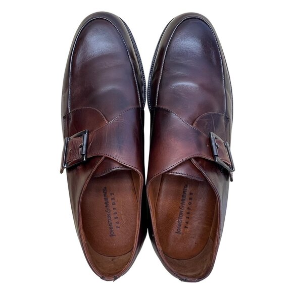 Johnston & Murphy Burrell Dark Mahogany Leather Monk Strap Shoes Size 12M - Picture 6 of 12